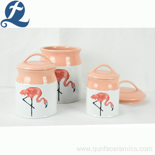 Fashion popular trend cute printed ceramic storage tank